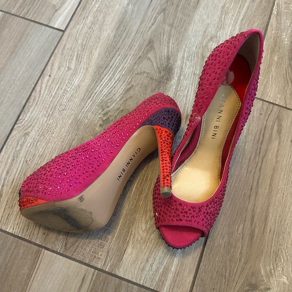 Gianni Bini Shoes - Gianni Bini Fuchsia Embellished Heels